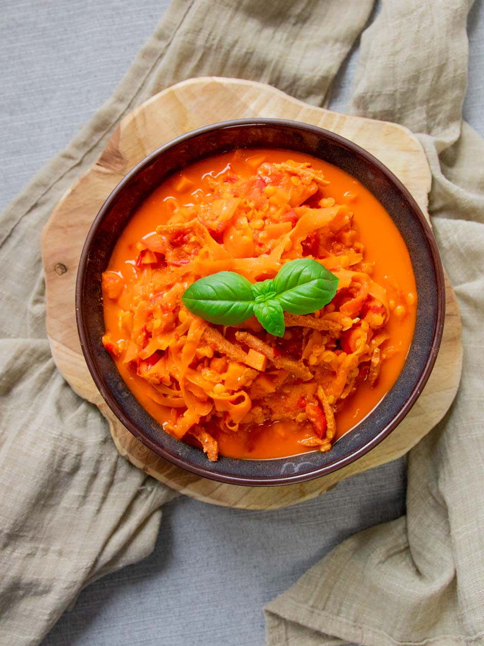 karotten paprika bandnudeln