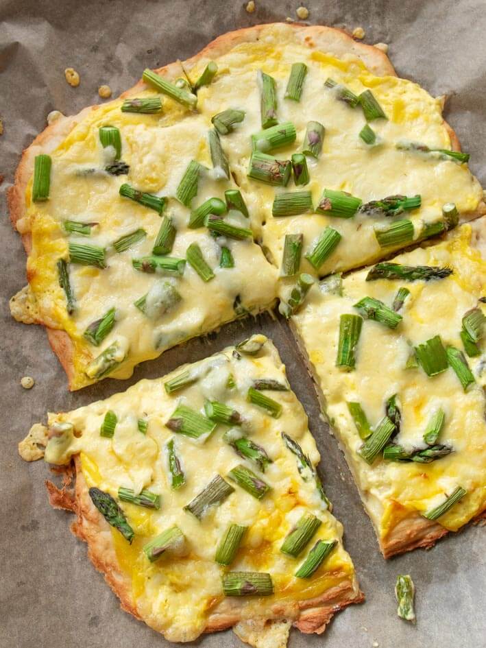 Spargelpizza Rezept vegetarisch hollandaise