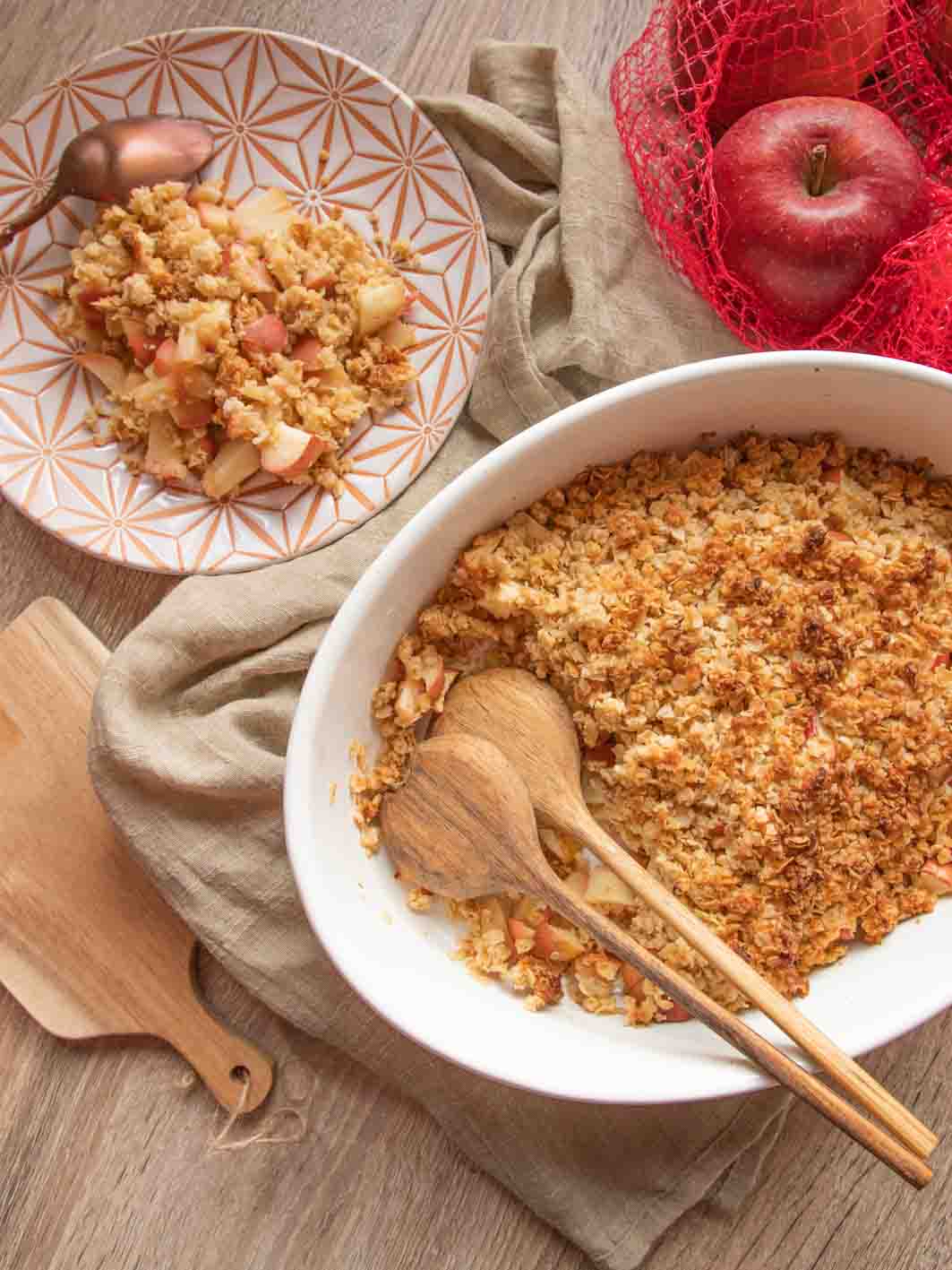 Apfel Crumble mit Haferflocken