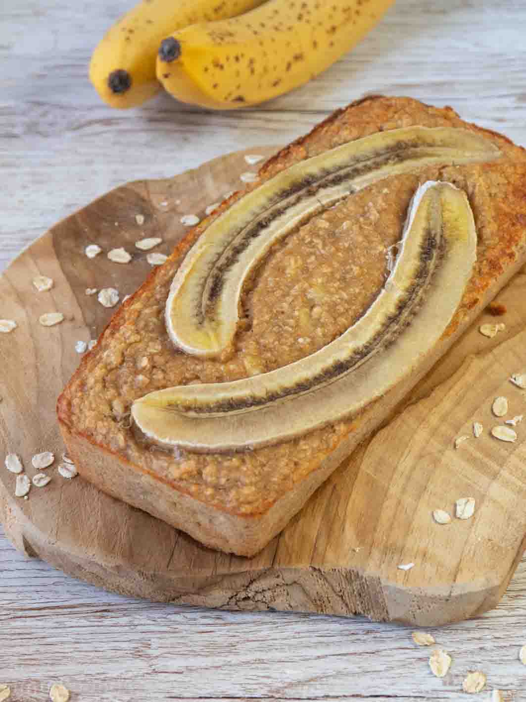 Bananenbrot mit Haferflocken kalorienarm vegan