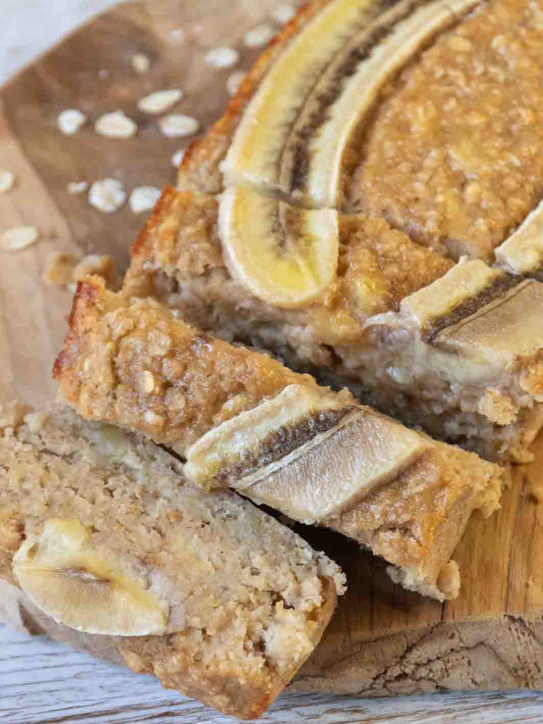 Bananenbrot mit Haferflocken kalorienarm vegan