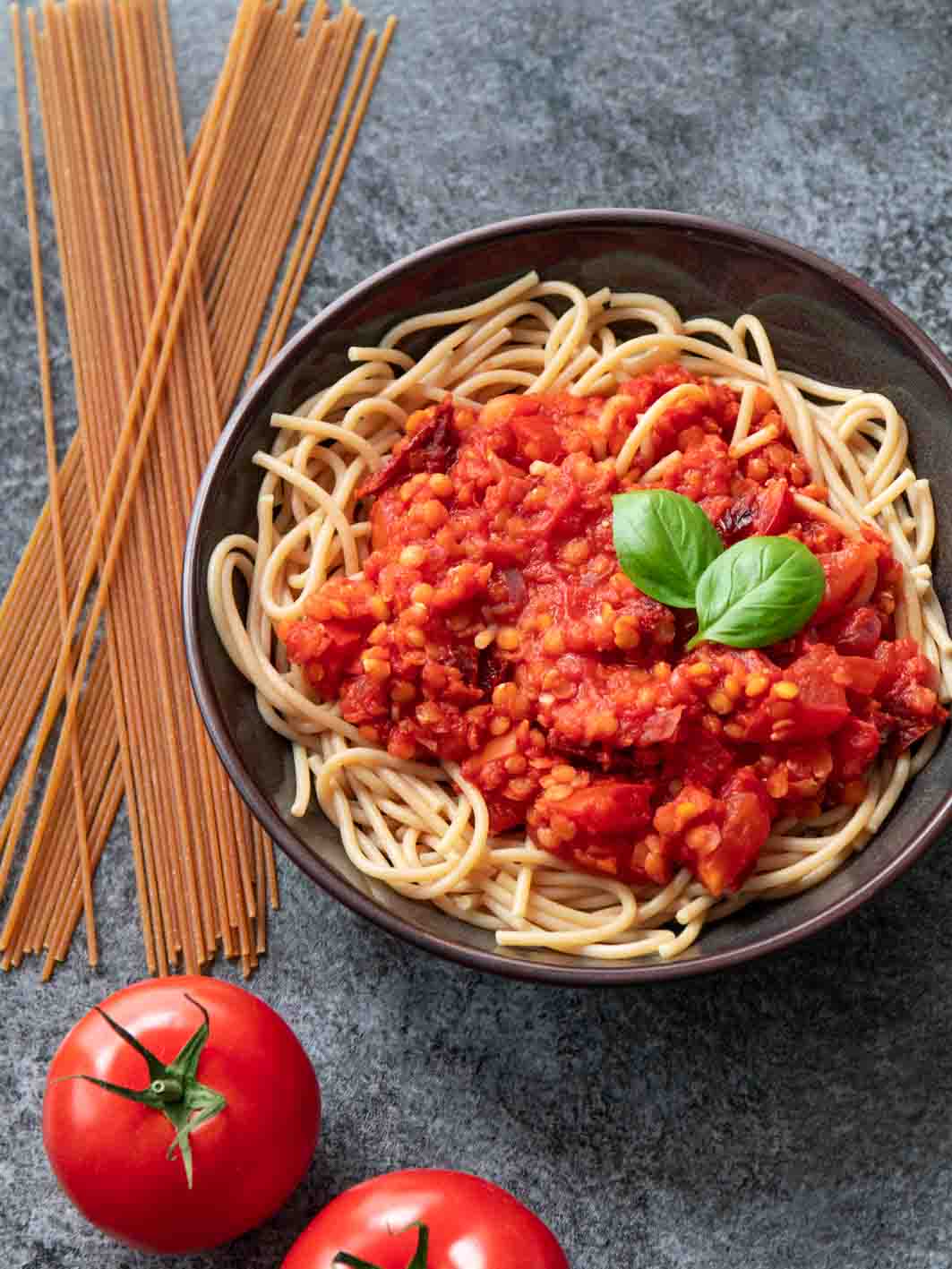 Meal Prep Rezept vegetarisch Büro - Linsen Bolognese