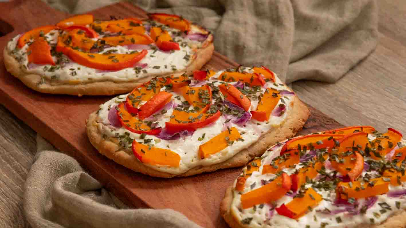 Flammkuchen mit Kürbis-3 Zwetschgen Crumble mit Haferflocken
