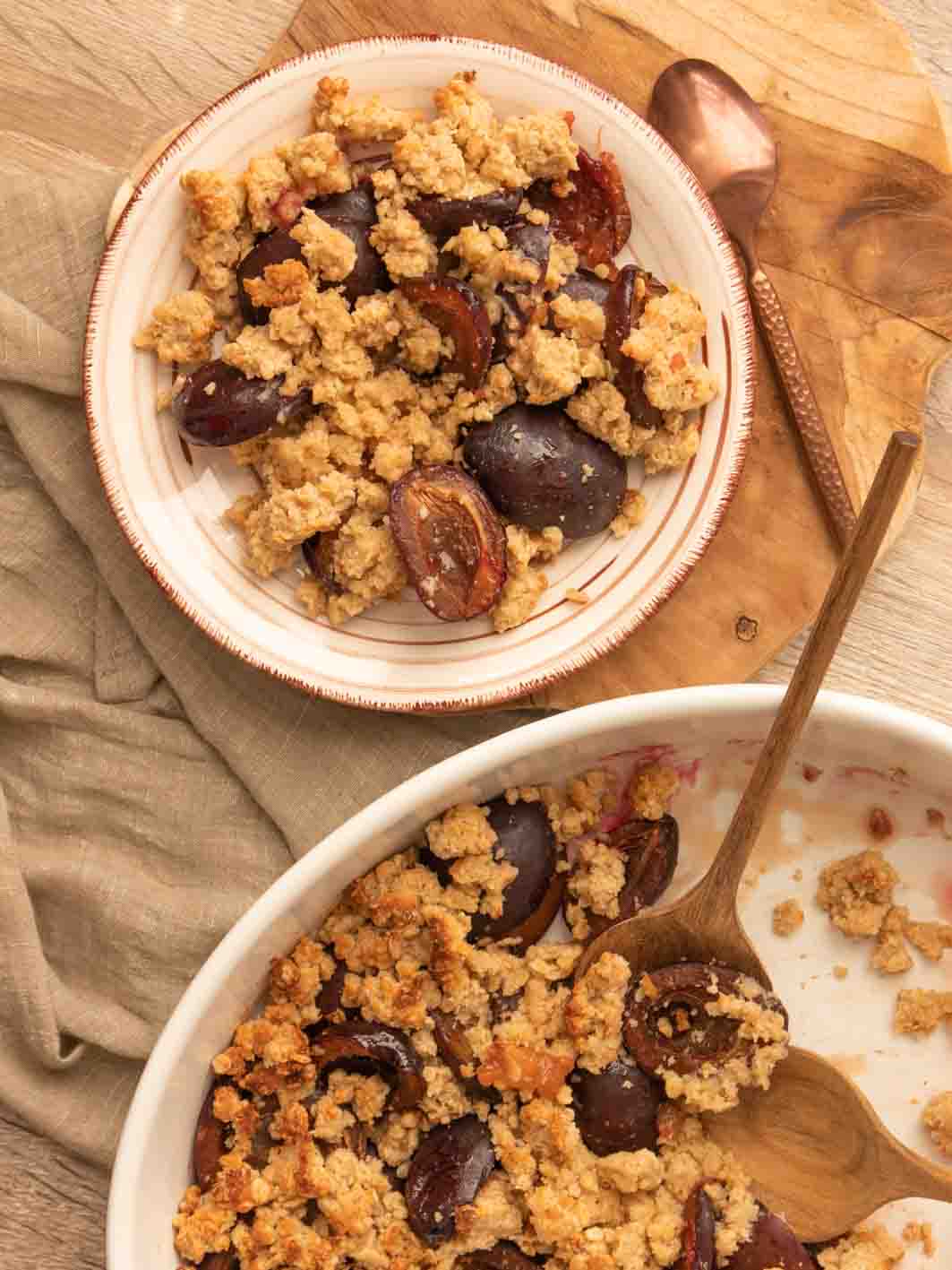 Zwetschgen Crumble mit Haferflocken