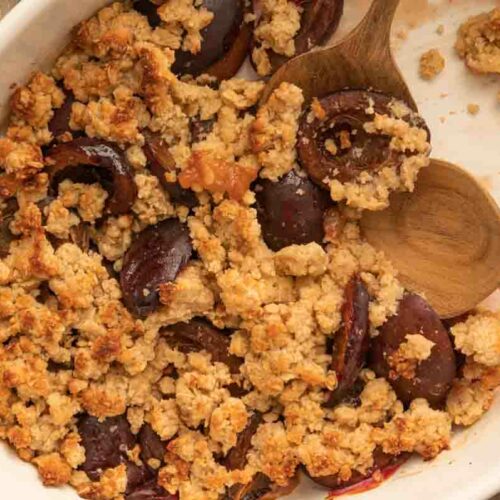 Zwetschgen Crumble mit Haferflocken