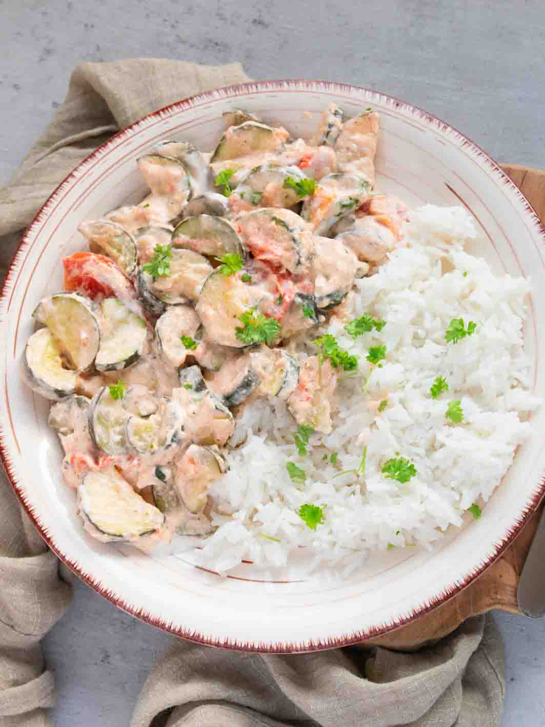 Zucchini Pfanne mit Reis vegetarisch-4 Zucchini Pfanne mit Reis vegetarisch