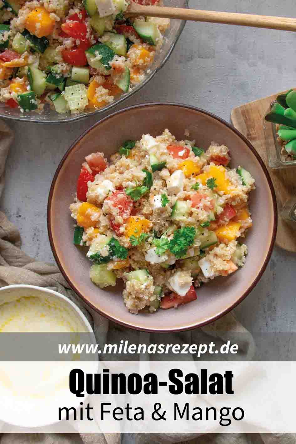 Quinoa-Salat mit Feta und Mango + Dressing Quinoa-Salat mit Feta und Mango + Dressing auf Pinterest